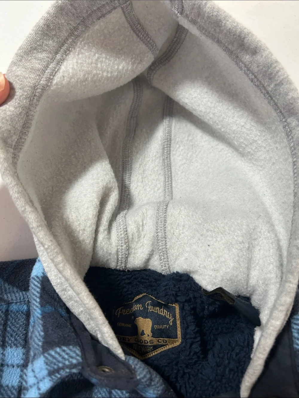 Freedom Foundry Boy’s Plaid Fleece Sherpa Snap Up Jacket Small (7/8)